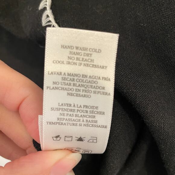 Rails Charli Shirt in Black Blanket Stitch Embroidered Linen Blend Western L - Picture 7 of 8